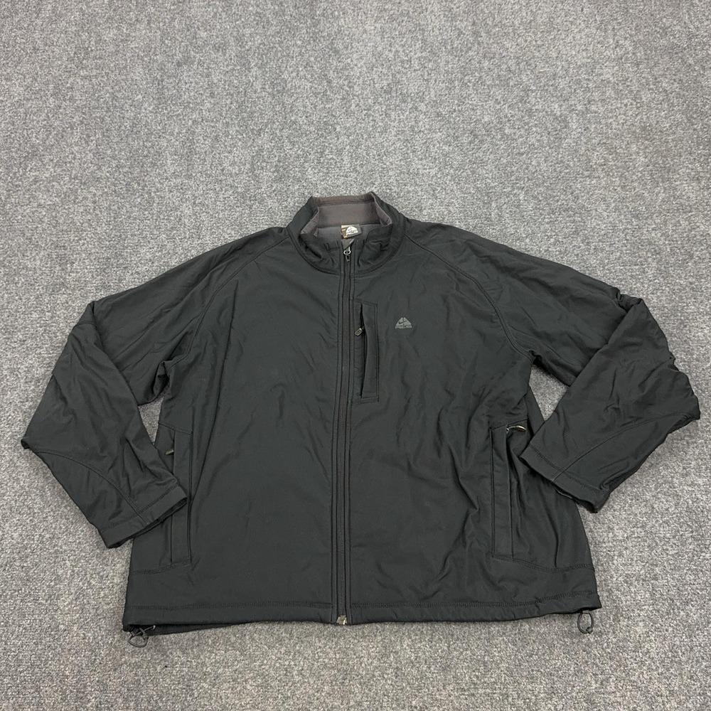 VTG Nike ACG Jacket Mens 2XL Black Full Zip Fleece Softshell Hiking Windbreaker